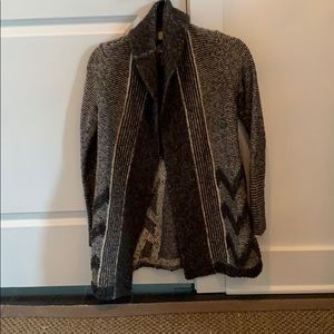 Grey and white cardigan